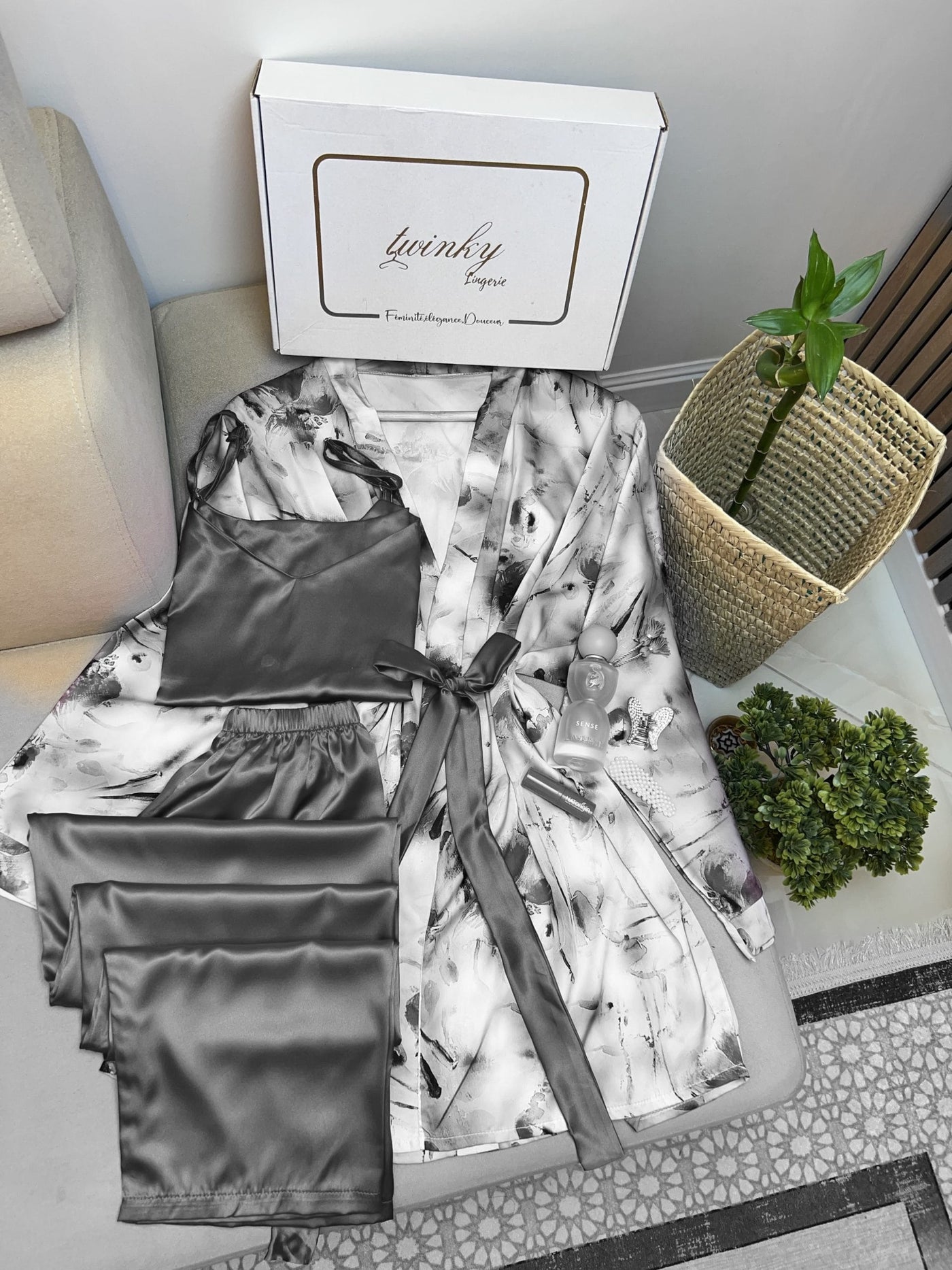 Imported Bridal Silk Nighty & Lingerie Set