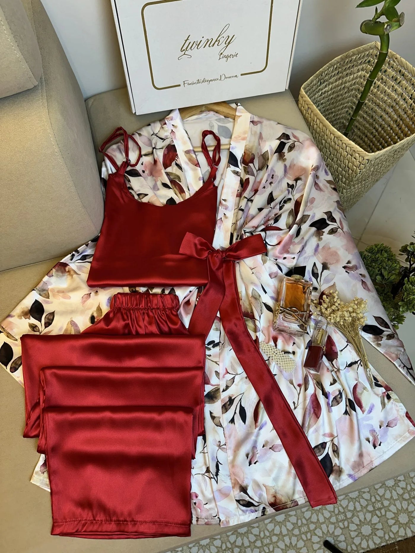 Imported Bridal Silk Nighty & Lingerie Set