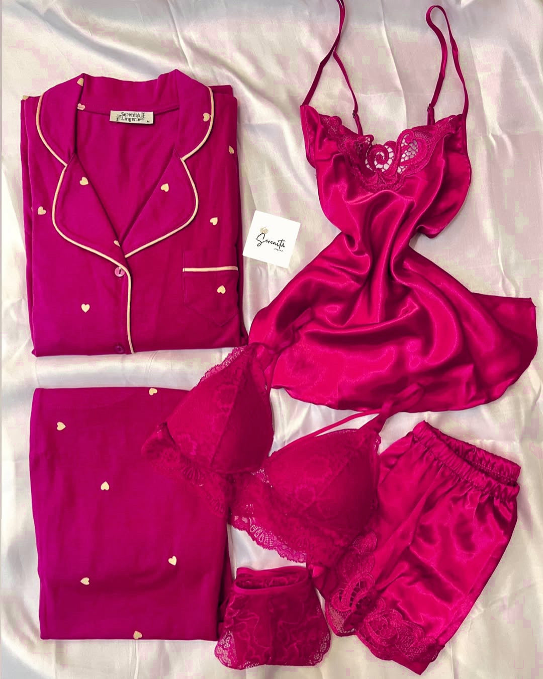 Imported Bridal Silk Nighty & Lingerie Set