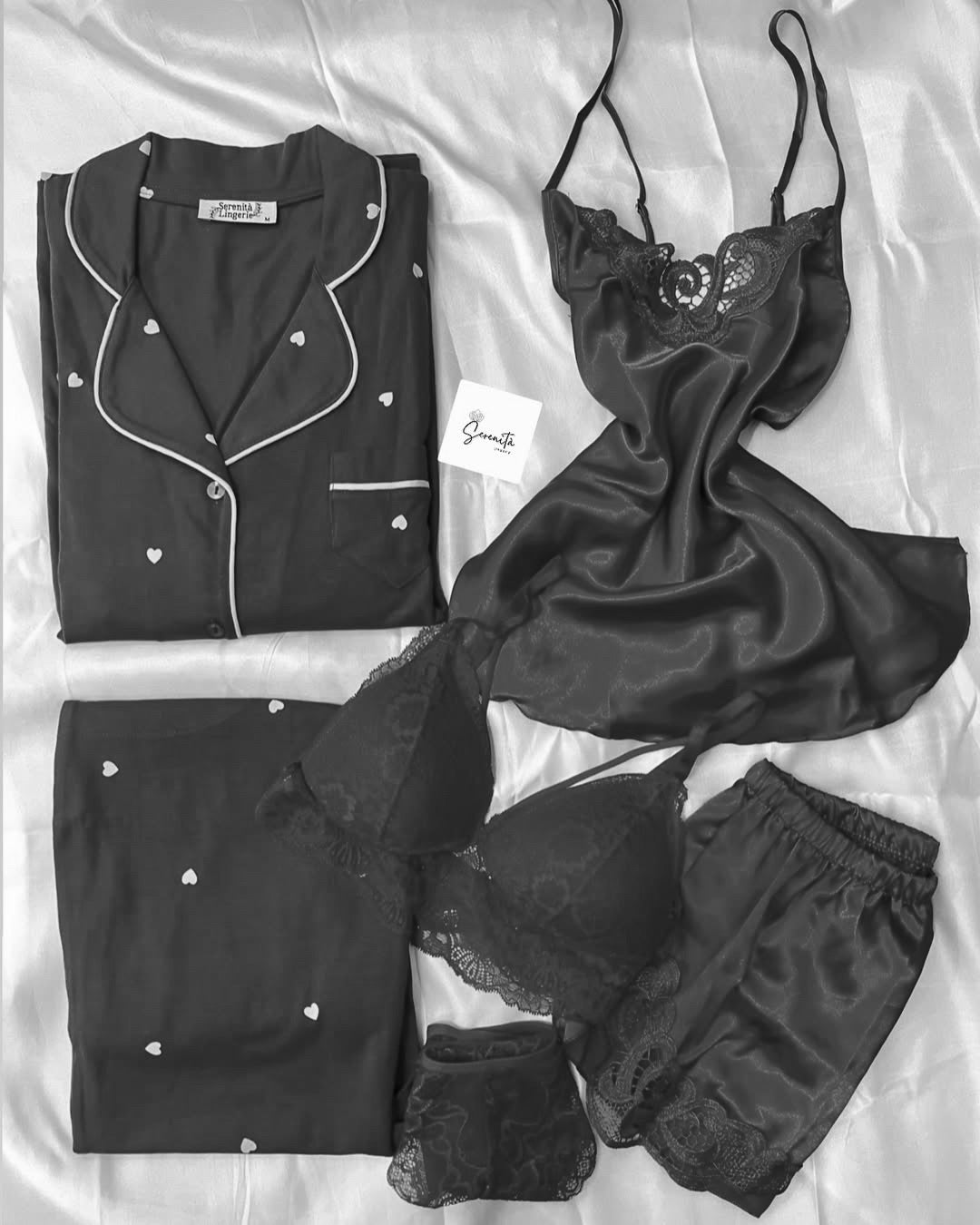 Imported Bridal Silk Nighty & Lingerie Set