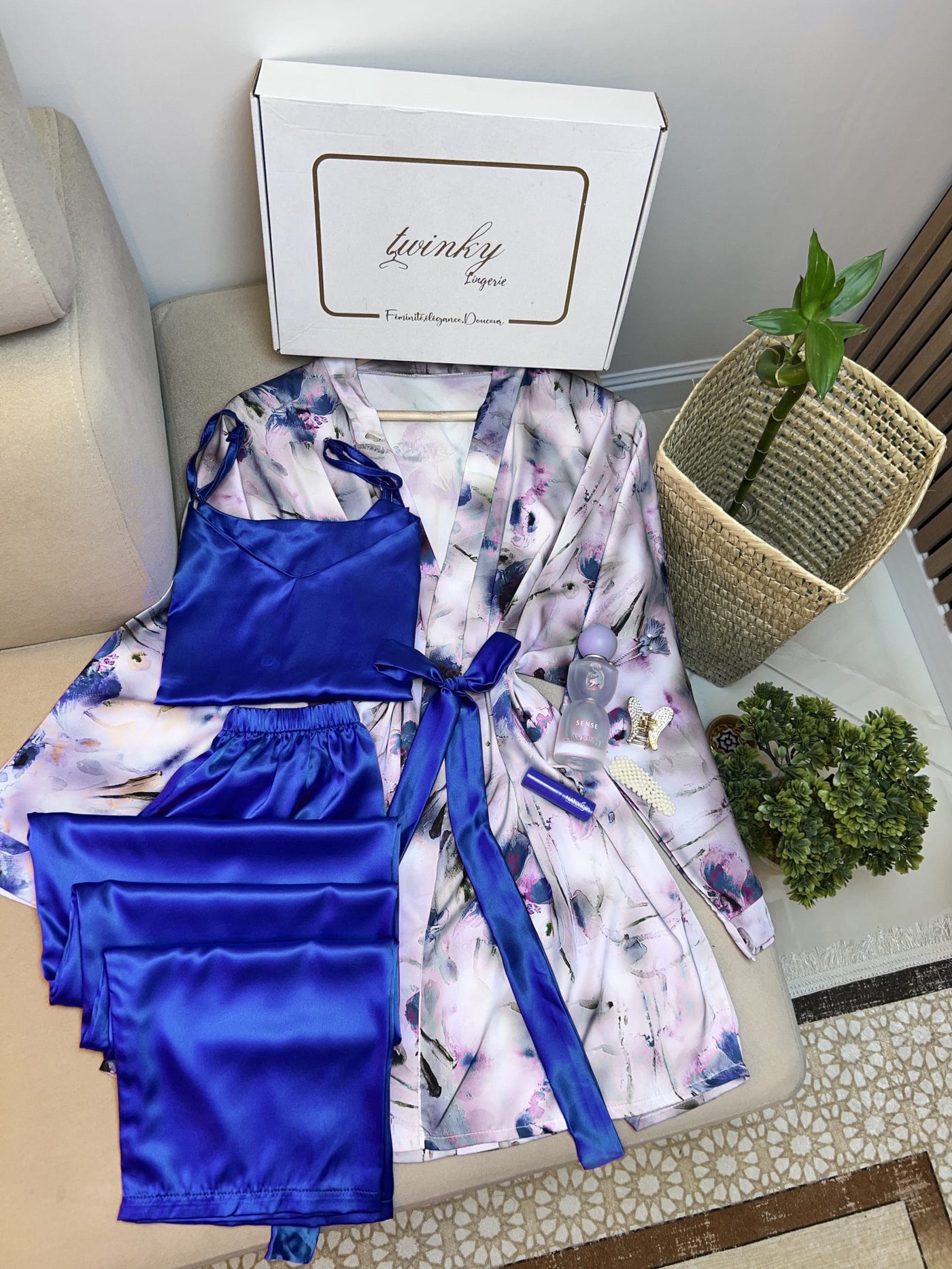 Imported Bridal Silk Nighty & Lingerie Set