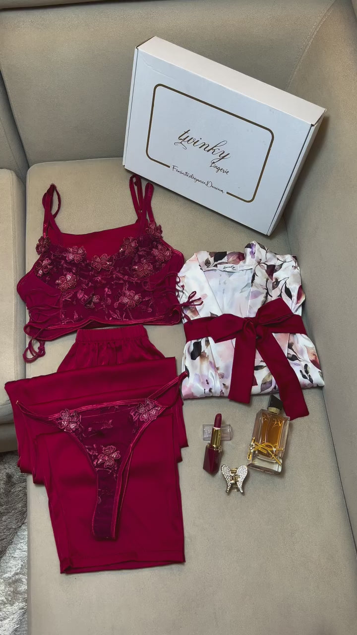 Imported Bridal Silk Nighty & Lingerie Set