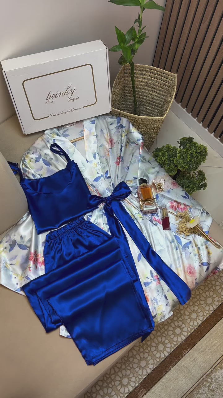 Imported Bridal Silk Nighty & Lingerie Set