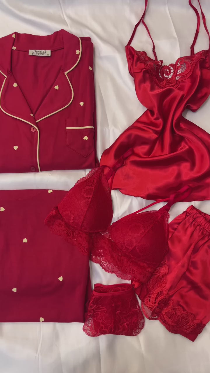 Imported Bridal Silk Nighty & Lingerie Set